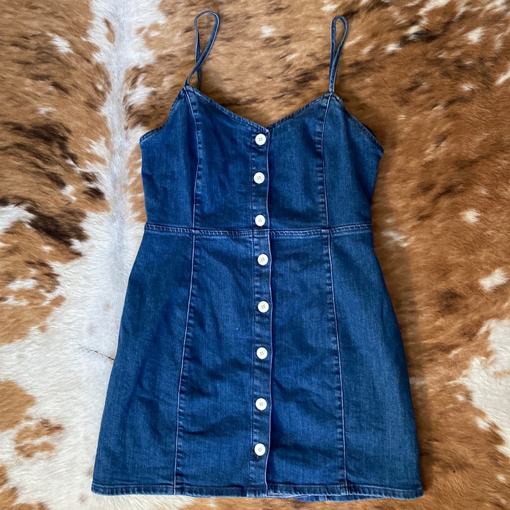 ZARA BUTTON UP DENIM DRESS